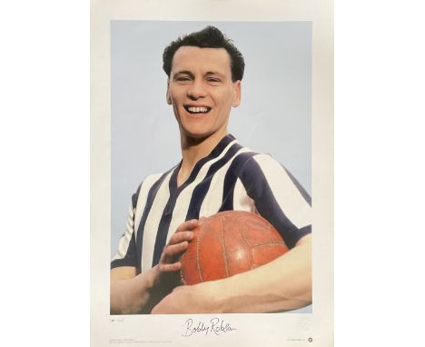 Football Bobby Robson signed 24x17 big blue tube colour limited edition print 118/500 pictured during his playing days with W