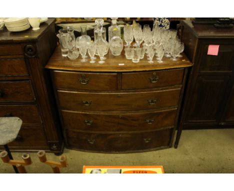 A Victorian bow front chest fitted two short over three long drawers