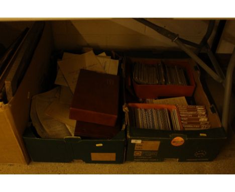 Two boxes of various ephemera to include albums of First Day covers, post-cards etc. 