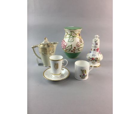 SOMMERSLEY 'DRESDEN SPRAYS' CERAMIC SUGAR CASTER, along with a small collection of ceramics including a Royal Worcester coffe