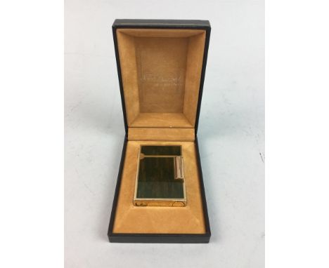LAQUE DE CHINE AND GOLD PLATED S.T. DUPONT LIGHTER, in fitted case with batteries