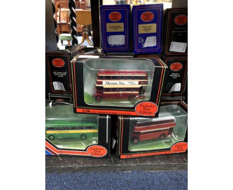 DIE CAST EXCLUSIVE FIRST EDITIONS MODEL BUSES, comprising 26 models, each in box