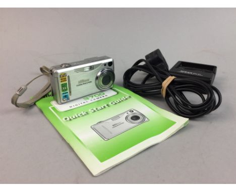 NIKON COOLPIX 3700 DIGITAL CAMERA, with instruction manual and charger, along with an Olympus M(mju)-II with batteries and an