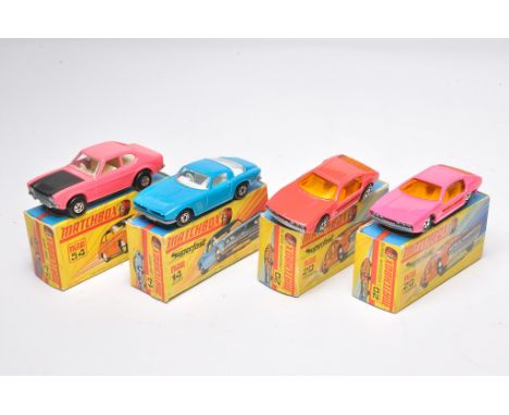 A group of four Matchbox Superfast comprising Ford Capri, Lamborghini Marzal and two others, as shown. All look to be mostly 