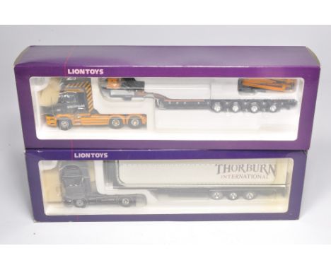 Lion Toys Diecast Model Trucks comprising sets in the livery of CAT and Thornburn. Look to be without obvious sign of fault w