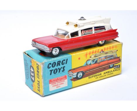 Corgi No. 437 Cadillac Superior Ambulance. Good, but with notable signs of wear throughout. In good box.