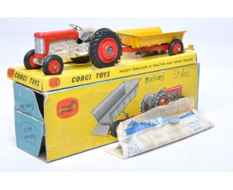 Corgi No. GS27 Massey Ferguson 65 Tractor and Trailer. Displays very good, with only minor marks. In fair original box.