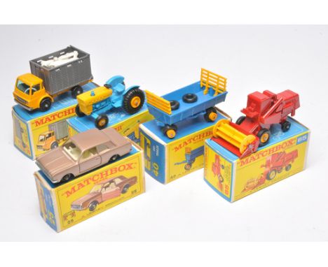 A group of five Matchbox regular wheels comprising Cattle Truck, Tractor and three others, as shown. Mostly very good to exce