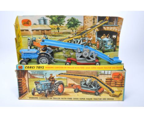 Corgi No. GS47 Ford 5000 Tractor with working conveyor. Generally good overall albeit missing rubber belt, sacks plus some ge