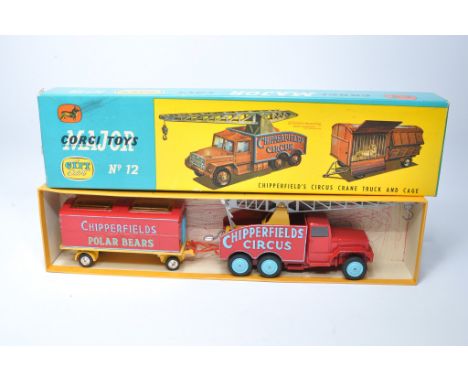 Corgi No. GS12 Chipperfields Circus Crane Truck and Cage. Displays generally very good with only minor signs of wear. In fair