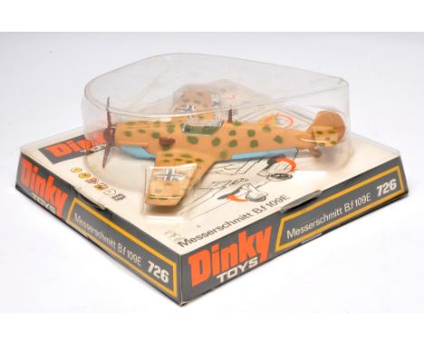 Dinky no. 726 Messerschmitt BF109E. Model is complete with unapplied decals. Displays excellent with excellent plinth bubble 