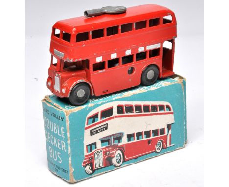 Chad Valley Wee-Kin Series comprising Mechanical Double Decker Bus (with key). Displays mostly good with some signs of wear t