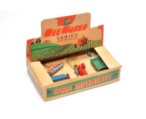 Wardie Products (England) Wee World Series comprising Farm Tractor and Implements Set. Excellent with little sign of wear in 
