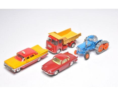 A group of Corgi loose diecast issues including Fordson Halftrack Tractor, ERF Tipper, Taxi and Renault Floride. Generally di