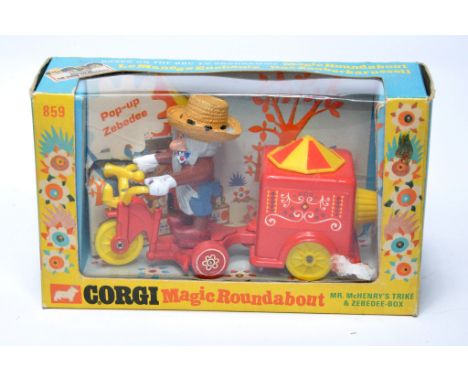 Corgi No. 859 Magic Roundabout Mr McHenry's Trike and Zebedee box. Displays excellent with little sign of wear albeit missing