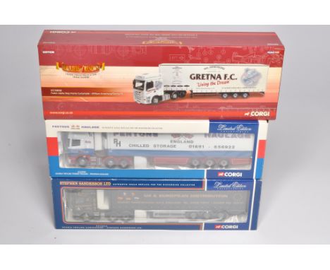 Corgi Diecast Model Trucks comprising sets in the livery of Sanderson, Armstrong and Pentons. Look to be without obvious sign