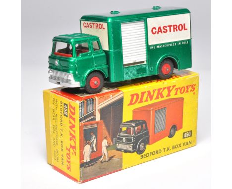 Dinky no. 450 Bedford TK Box van - Castrol. Metallic green, red interior and hubs. Displays very good with the odd minor mark