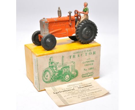 Crescent No. 1805 Agricultural Tractor with Landgirl Driver. Issue is complete with no major sign of fatigue, albeit displays