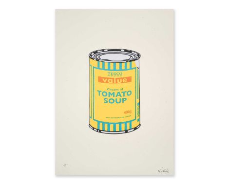 Banksy (British 1974-), 'Soup Can - Yellow/Blue/Tan', 2005, screenprint in colours on wove paper, signed, dated, and numbered