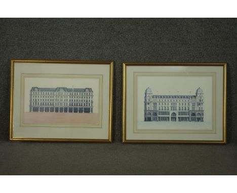 Andras Kaldor (Hungarian 1938-2022), 'Regent Street', 1989, signed lower right, and another, two architectural lithographs. H