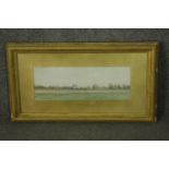 A framed and glazed watercolour of a Yorkshire landscape with church, signed W. Moore, dated 1893,