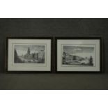 Two framed and glazed 19th century engravings, one of A view of the Royal Exchange and A view of the