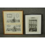 Two framed and glazed 19th century engravings one of The Smoking-Room of the Reporters Gallery,