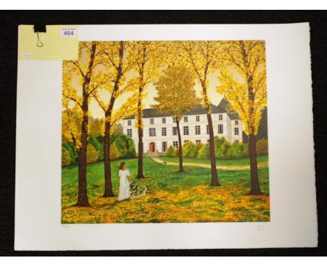 Fanch Ledan (France b1949) Manor House unframed lithograph, # 39/100, signed in pencil lower right, (38cm X 43cm approx).