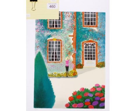 Alain Bonnec (France b1952) Picking Blossoms unframed lithograph, # 6/200, signed in pencil lower right, (32cm X 24cm approx)