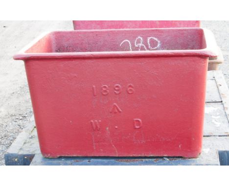 A VICTORIAN CAST IRON OFFICER'S MESS CISTERN, of rectangular form, bearing maker's name 'Crosthwaite C &amp; M', and dated 18