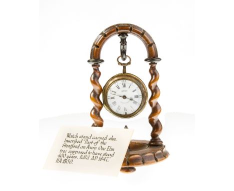 AN 18TH CENTURY GILT METAL PAIR CASE VERGE POCKET WATCH, signed 'Tho. Sharp Stratford', white enamel dial, with Arabic and Ro