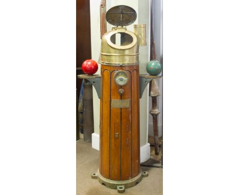 A MID 19TH CENTURY PATT 196 SHIP'S BINNACLE BY KELVIN BOTTOMLEY AND BARD LTD, in fine condition comprising single burner, bra