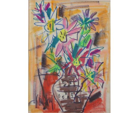 GEN PAUL (1895-1975) crayon "Vase with bouquet" - Weight:  2.70 kg - Sizes: H 560 mm L 450 mm - Condition: at first sight - g