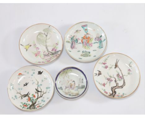 Set of 5 Chinese porcelain plates - Weight:  665 g - Sizes: Divers - Condition: at first sight - normal wear and tear from us