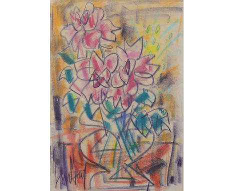 GEN PAUL (1895-1975) crayon "Bouquets of flowers" - Weight:  2.40 kg - Region: France - Sizes: H 535 mm L 415 mm - Condition: