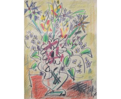GEN PAUL (1895-1975) crayon "Bouquet of flowers" - Weight:  4.70 kg - Region: France - Sizes: H 760 mm L 595 mm - Condition: 