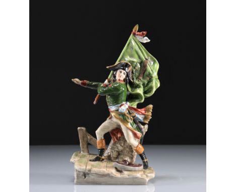 Saxon porcelain group depicting Napoleon - Weight:  935 g - Sizes: H=285mm L=150mm - Condition: at first sight - good conditi