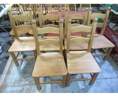 Modern pine dining table, circular extending top on blue painted column support and four outsplayed legs (Diameter 118cm +40c