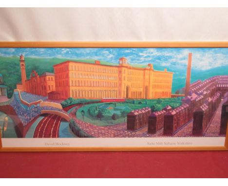 After David Hockney (British, born. 1937); 'Salts Mill Saltaire', Yorkshire, coloured print, 44cm x 99cm 