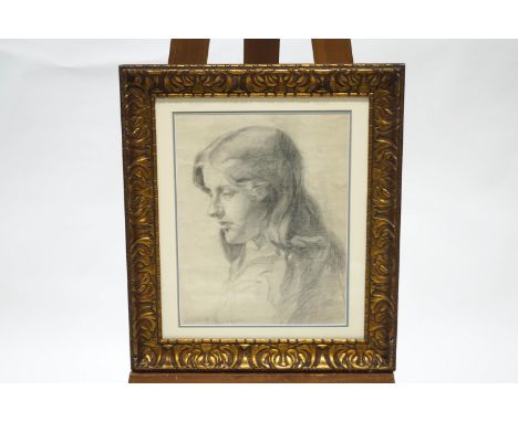 John Mallows Youngman (1817-1899), portrait of a Young Woman, pencil, signed and dated lower left, 40cm x 31cm