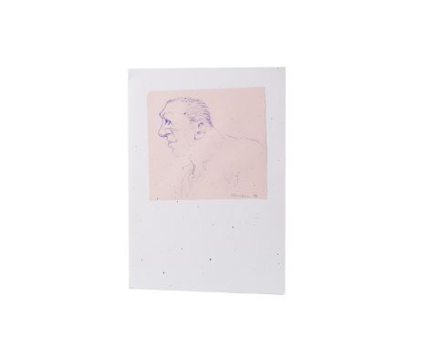 * PETER HOWSON OBE,CHRISTMAS CARD pen on card paper mounted on card, signed and dated '99 in pencil; inscribed with personal 