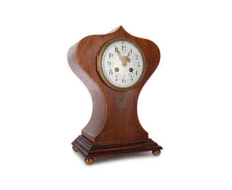 ART NOUVEAU BALLOON-SHAPED MANTEL CLOCK, LATE 19TH/EARLY 20TH CENTURY  with twin train movement, by Samuel Marti, striking on