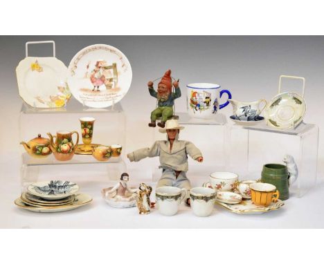 Quantity of mostly early 20th Century dolls, ceramic tea sets, etc.