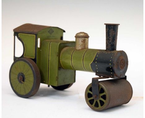Early 20th Century Bing clockwork tinplate steam roller, stamped 'G.B.N. dep', 18cm x 12cm high