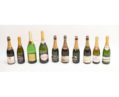 Selection of Champagne, sparkling wine, and sparkling perry (10)