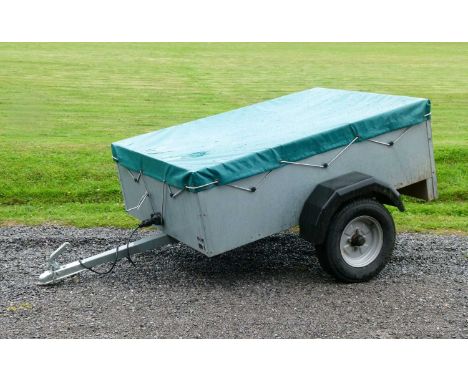 Caddy 535 single axle trailer with cover, 500kg capacity, 110.5cm x 150cm x 46.5cm high (ex.wheels)