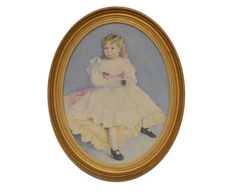 John Frederick Harrison Dutton (1872-1930) - Watercolour - Portrait of a young girl, signed and dated '1901' lower left, 39cm