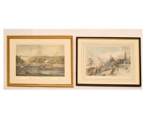 Two Bristol prints - Clifton (with the Suspension Bridge) Publ. Henry Pearce, together with 'Clifton', from a sketch by T. So