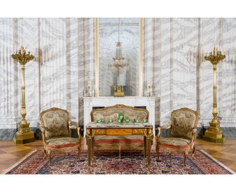 A pair of impressive French gilt bronze eighteen-light floor standing candelabra in the manner of Pierre-Philippe Thomire, Pa