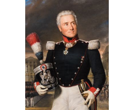 Balthasar Charles Larpenteur (1783-1846): Portrait of colonel Carpentier, oil on canvas, dated 1842Work: 117 x 90,5 cm Frame: